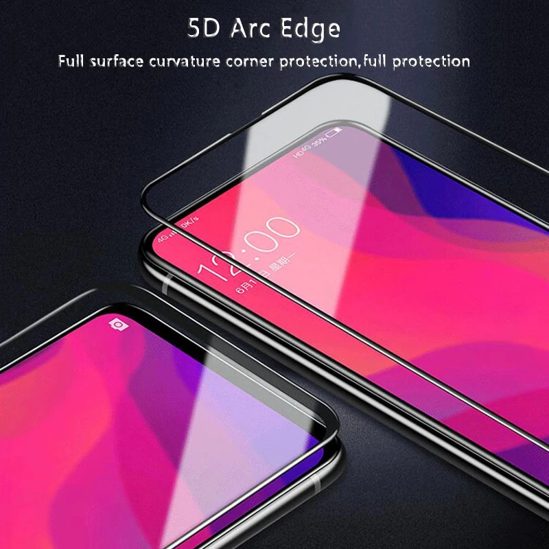 VRURC Screen protector For OPPO Find X Tempered glass Full Cover 5D Curved Edge Surface Glass Film | Мобильные телефоны и