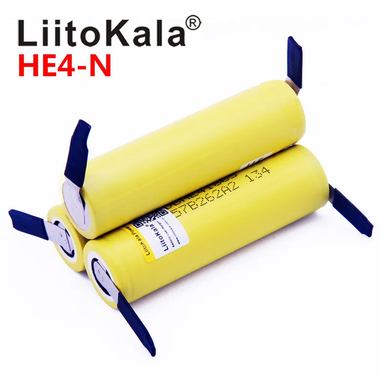 100% Оригинальный аккумулятор LiitoKala 18650 he4 3 6 В 2500 мА/ч 20A 35A HE4 с высоким потоком