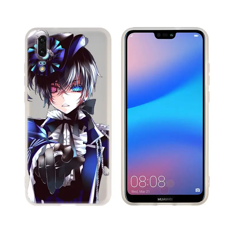 Мягкие чехлы из ТПУ с аниме Черный Батлер для телефонов Huawei P50 P40 P30 P20 Pro Lite p30lite p50lite
