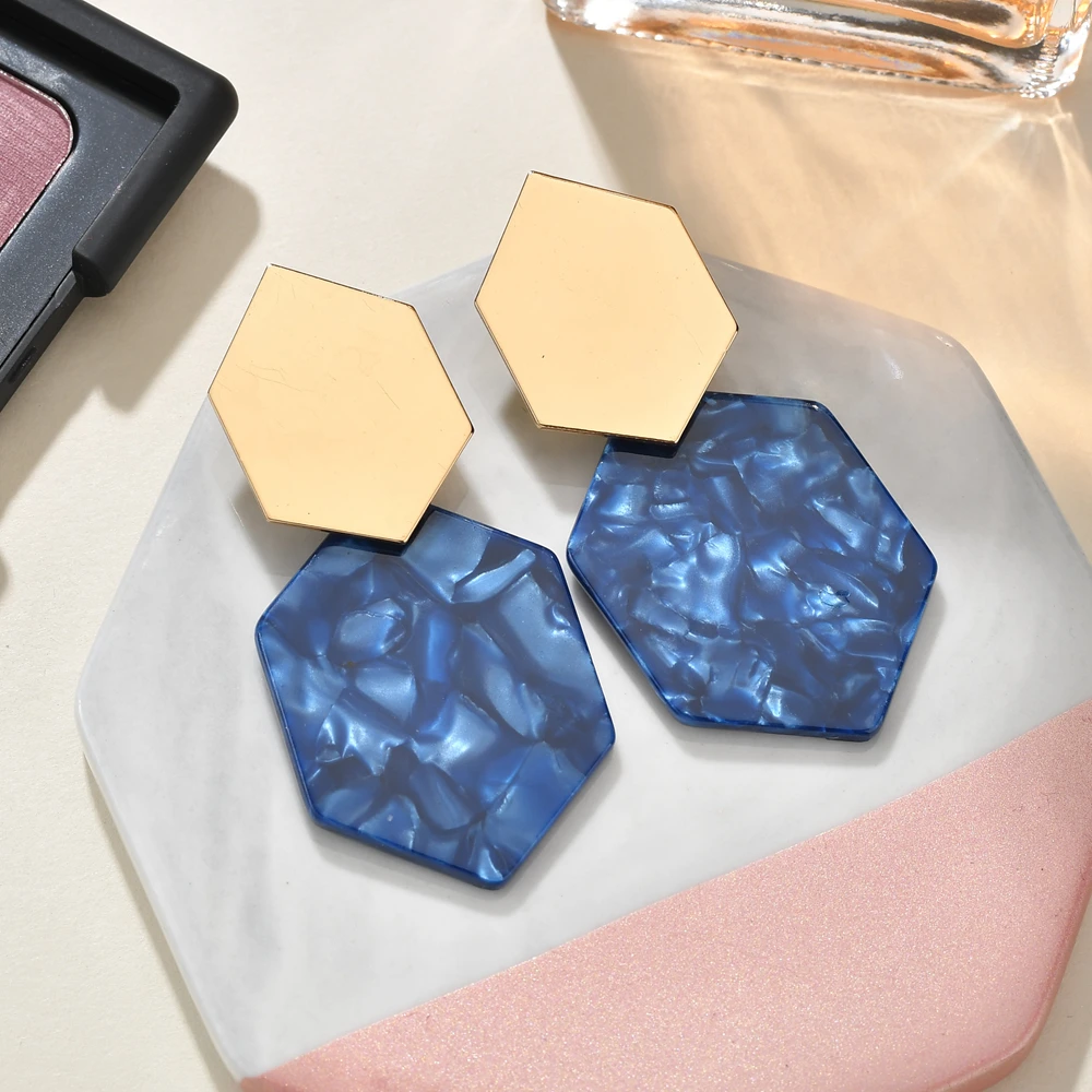 2019 Новые горячие модные геометрические квадратные серьги Oorbellen акриловые