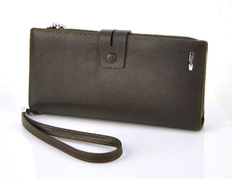 Men Genuine Cow Leather Clutch Wallet Wrist Cellphone Mobile Bag Case Credit Card Holder ID Photo Window Organizer Work Business | Багаж и