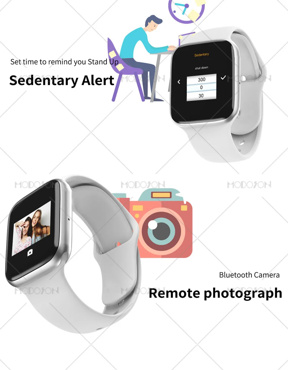 MODOSON Смарт Браслет для проверки сердечного ритма 10 серии 4 Smartwatch активность Фитнес трекер W34 PK IWO 8 9 для samsung huawei Xiaomi LG Apple iphone