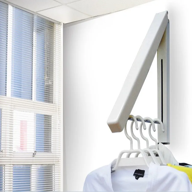 Телескопическая вешалка для одежды подвесная настенная маленькая