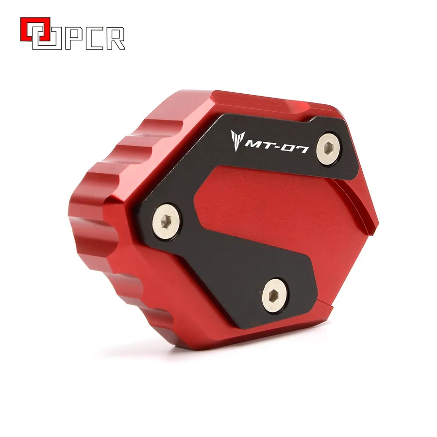 MT07 logo Red Для Yamaha MT07 FZ07 TRACER 700 GT 700GT мотоцикл увеличитель боковой стойки расширение пластина - Цвет: MT07 logo Red