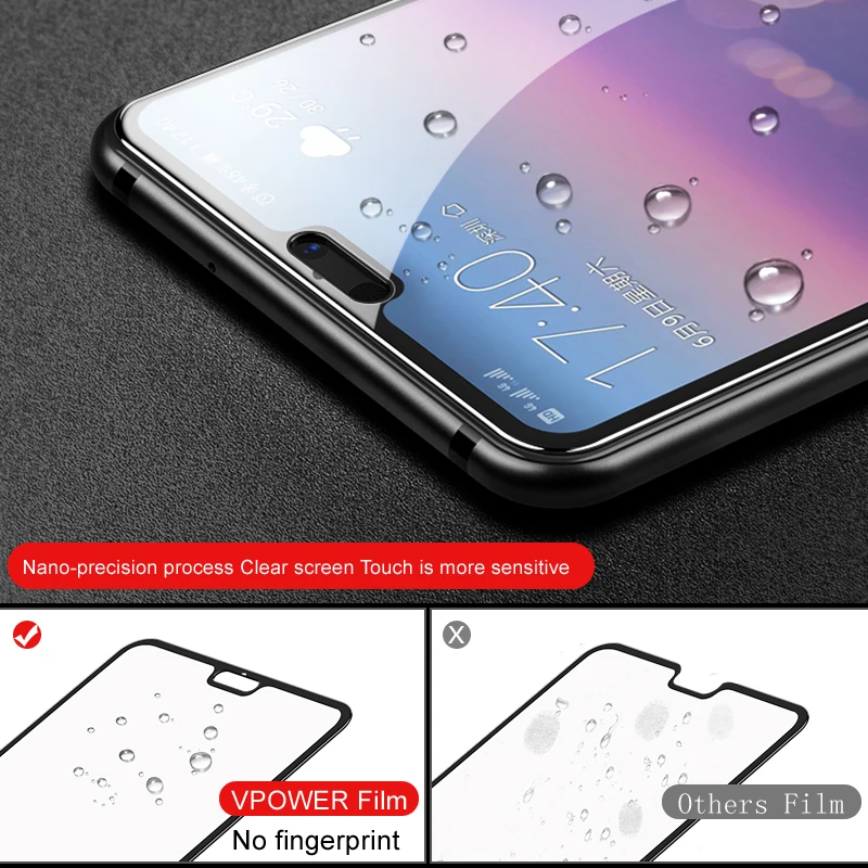 Защитное стекло VPOWER p20 pro закаленное 9h для huawei 6D 5D полная защита экрана|Защитные