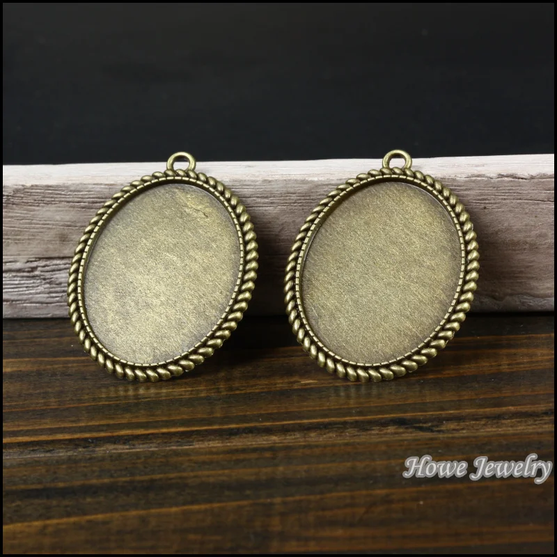 Новинка винтажный 20 шт. антикварный бронзовый овальный Камея/рамка для кабошона