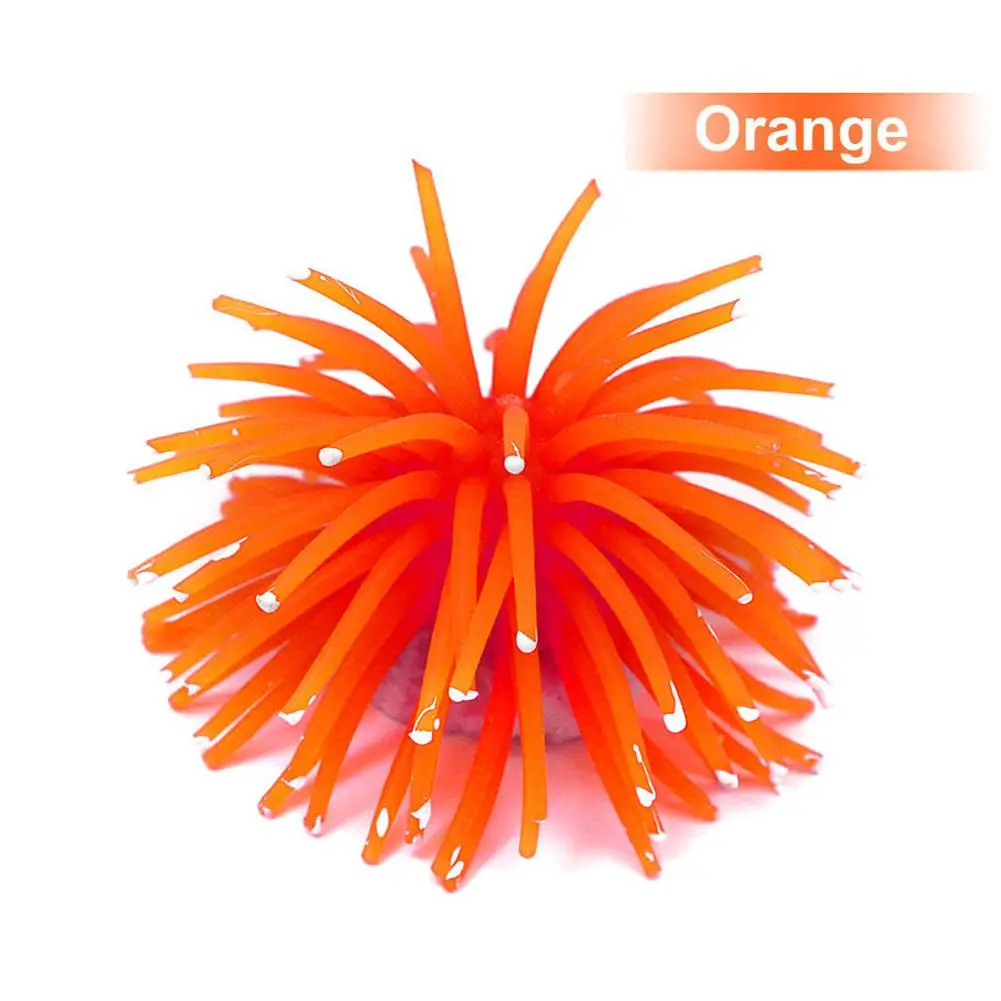Aquarium Silicone Simulation Artificial Fish Tank Fake Coral Plant Underwater Aquatic Sea Anemone Ornament Decoration Accessory