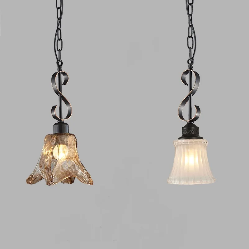 Американский стиль ретро простые подвесные светильники с одной головкой спальня