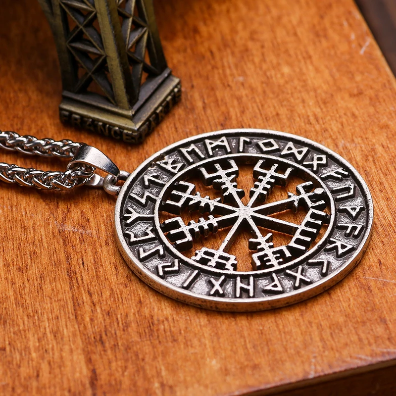 Vegvisir ожерелье подвеска с компасом Men Women Руна викингов JewelryDrop Shipping|Подвески| |