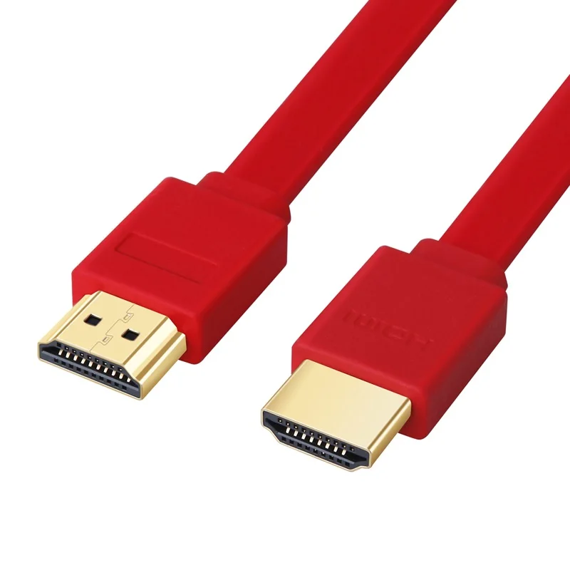 Lungfish hdmi кабель плоский кабель позолоченный 2,0 4k 60HZ HDMI кабель сплиттер коммутатор для HD tv ноутбука PS3 компьютера xbox - Цвет: red
