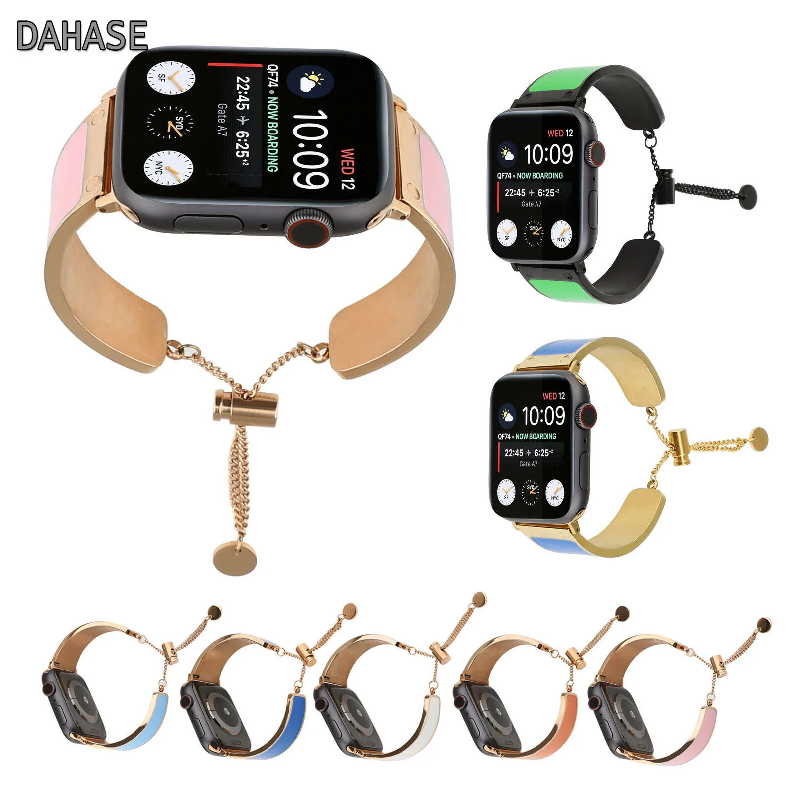 Ремешок для часов из нержавеющей стали Apple Watch цветной браслет iWatch 5 4 3 2 1 40/44 мм 38/42