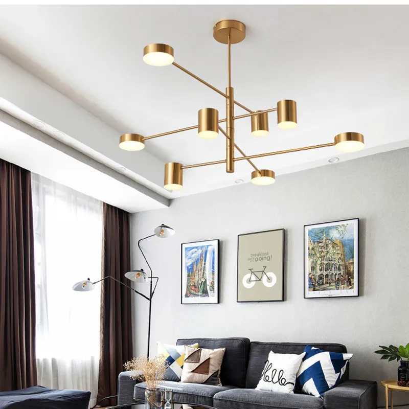 Modern Black Living Room Led Chandelier Creative Adjustable Heads Bedroom Hotel Hall Decoration Light Fixtures Free Shipping | Освещение