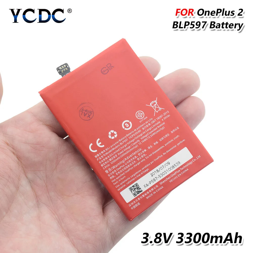 Оригинальный аккумулятор BLP597 3300 мАч BLP 597 для телефона OnePlus 2 (One Plus Two/OnePlus 2/One 2) A2001