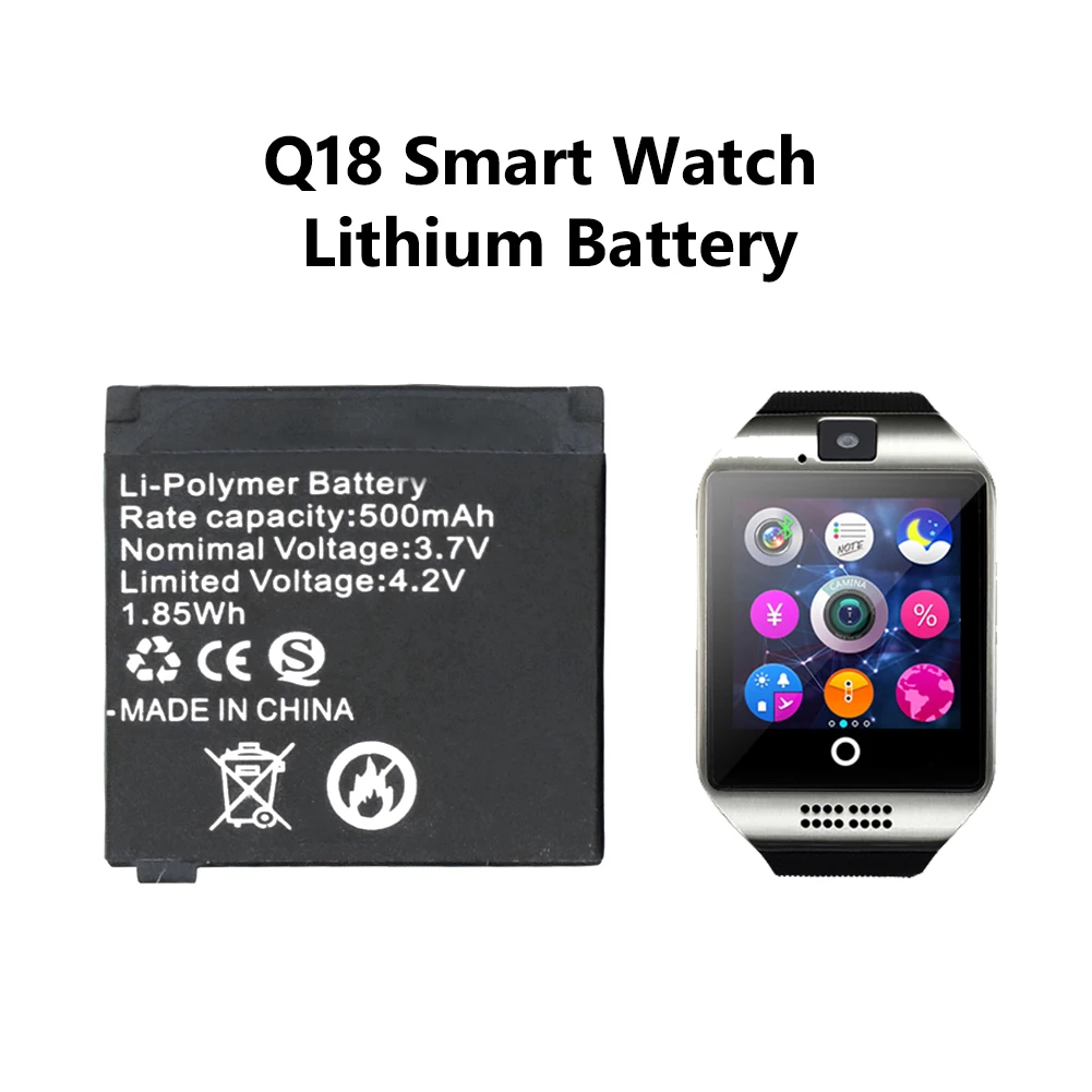 Высокое качество для умных часов Q18 3 7 V 500mAh литиевая аккумуляторная батарея Q