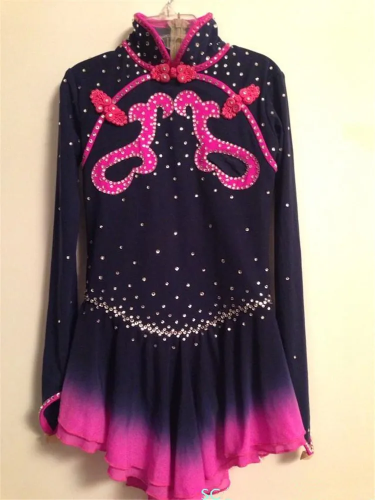 

purple figure skating dresses women hot sale custom ice skating clothing for competition women V22