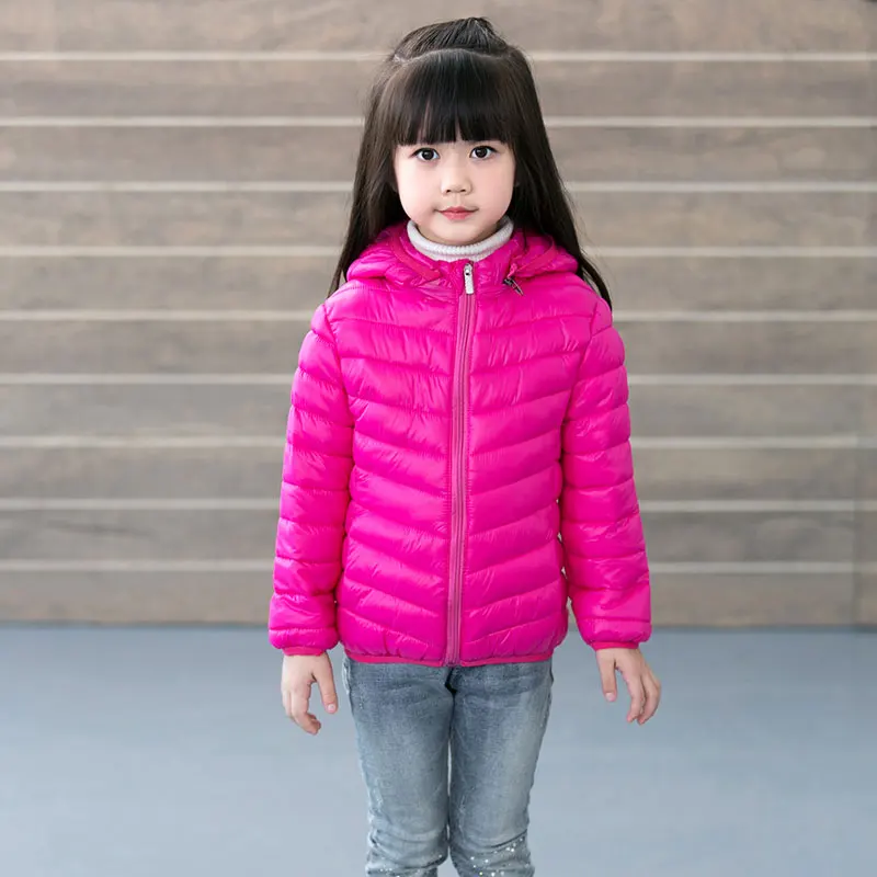 rose red hooded Детская куртка Весенняя верхняя одежда осеннее теплое пуховое пальто с капюшоном для мальчиков и девочек Подростковая парка детская зимняя куртка парки для детей возрастом от 2 до 15 лет - Цвет: rose red hooded