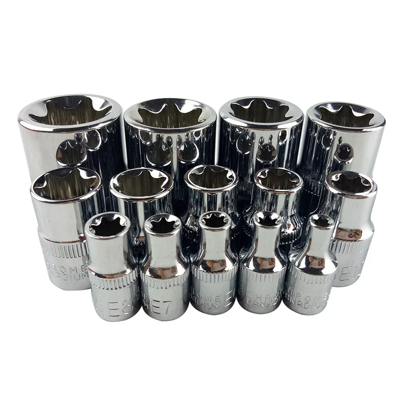 Инструменты HS 14 шт./компл. набор гнездовых бит E Torx Star 1/2 &quot3/8&quot 1/4 &quotDrive E4 E24