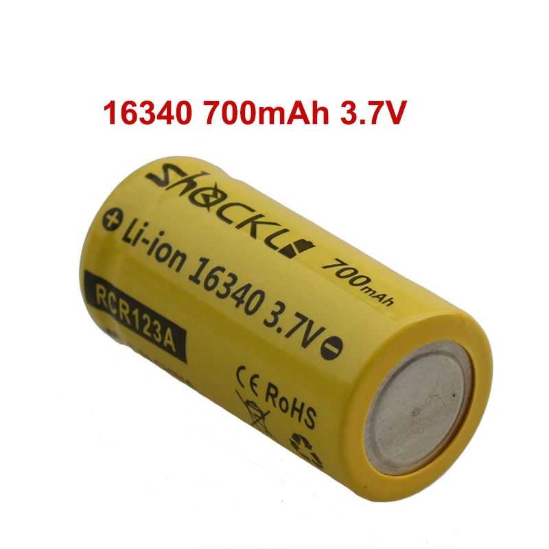 4 шт./лот RCR123A батареи Shockli 16340 700 mAh 3,7 V литий-ионная аккумуляторная батарея cr123a Для дома камера светодиодный фонарик налобный фонарь