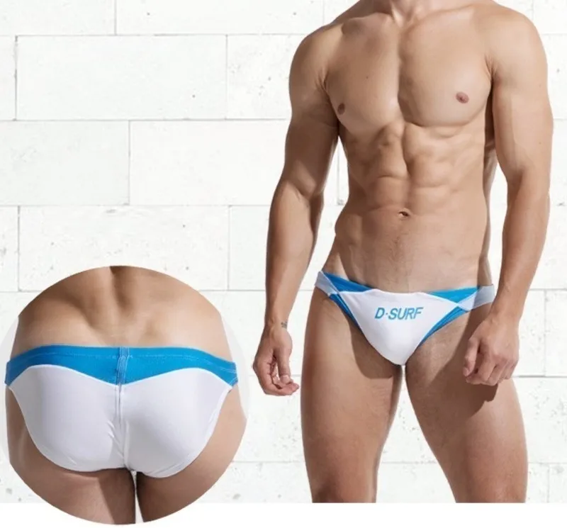 YK8 White Blue Купальники DESMIIT плавательные мужские трусы сексуальные гей мужские бикини купальный костюм мужские s плавки для мужчин серфинг купальный костюм Одежда для пляжа шорты - Цвет: YK8 White Blue