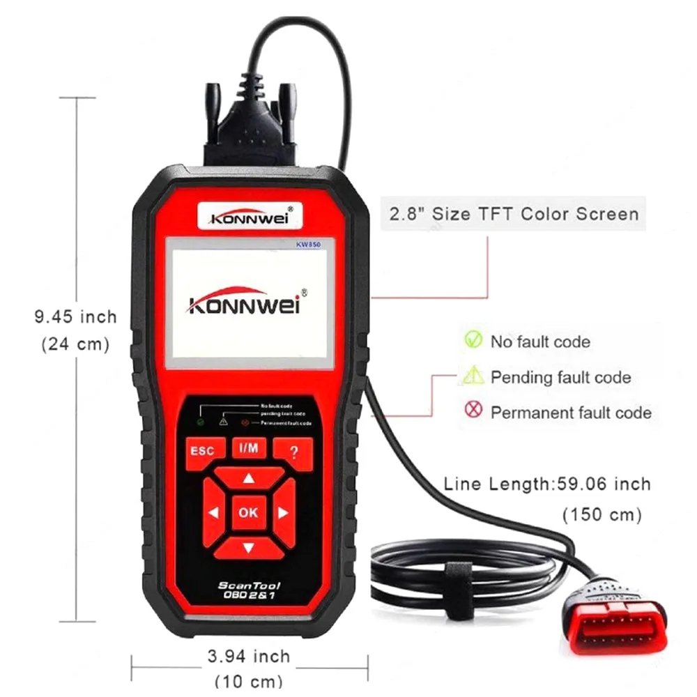 

Car Diagnostics Tool OBDII/EOBD Scanner Vehicle Failure Diagnosis Instrument Auto Scanner Code Reader Diagnostics Tool