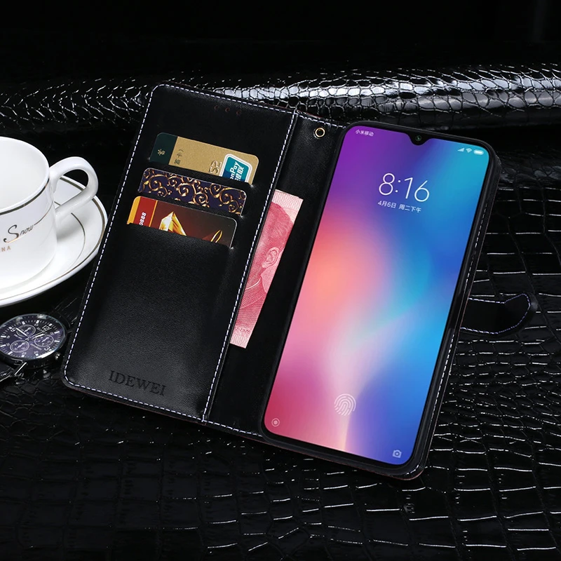Чехол-бумажник для Xiaomi Mi 9 роскошный чехол из искусственной кожи с крокодиловым