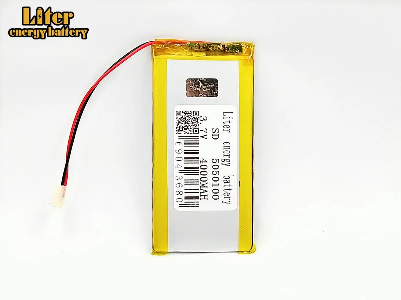 3.7V polymer lithium battery 5050100 4000mAh high capacity Rechargeable Li-ion Cell For MP4 MP5 DVD Tablet GPS Toys | Электроника