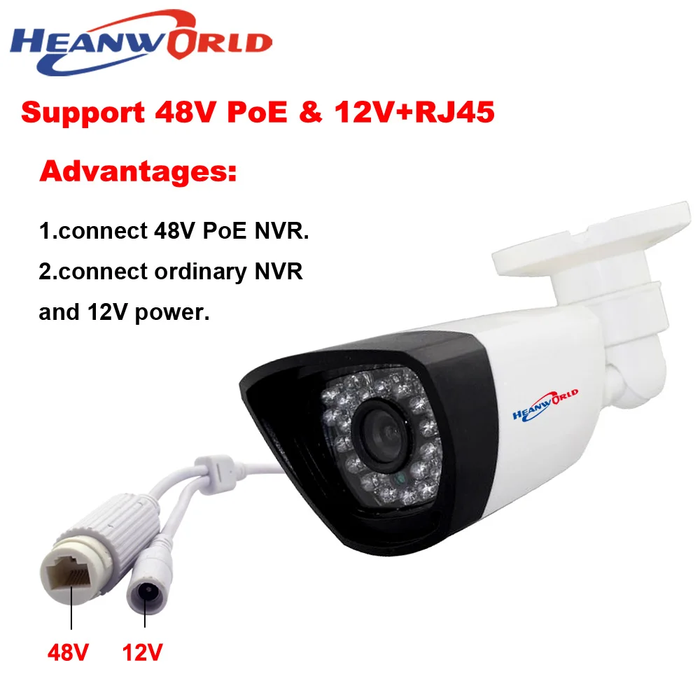Heanworld POE камера 720P Power Over Ethernet IR Bullet IP ONVIF наружная домашняя безопасности CCTV сетевая