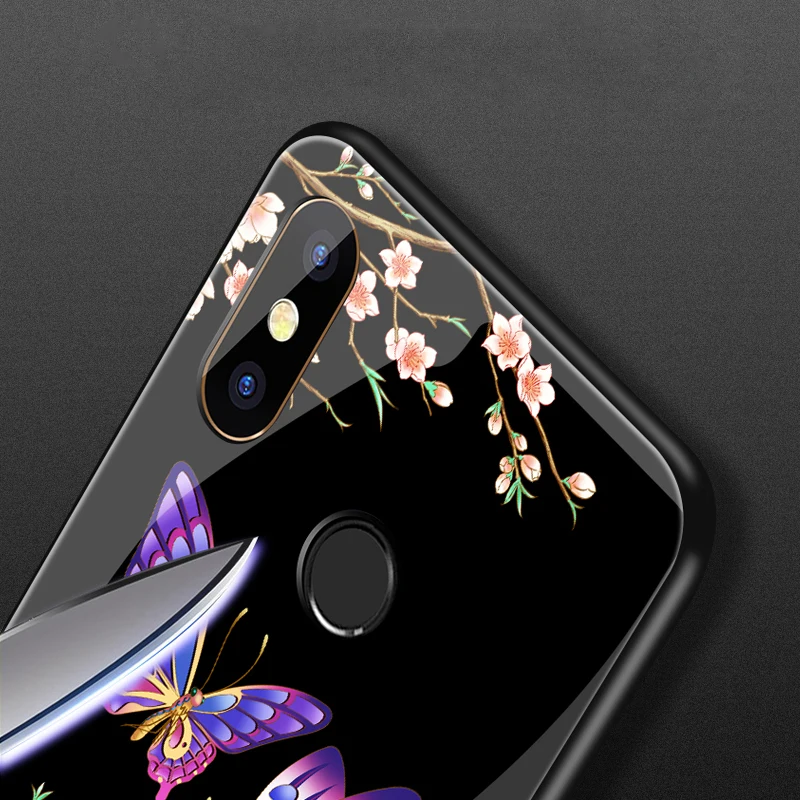 Модный чехол GKK для Xiaomi Mi 8 заднее стекло + мягкая термополиуретановая