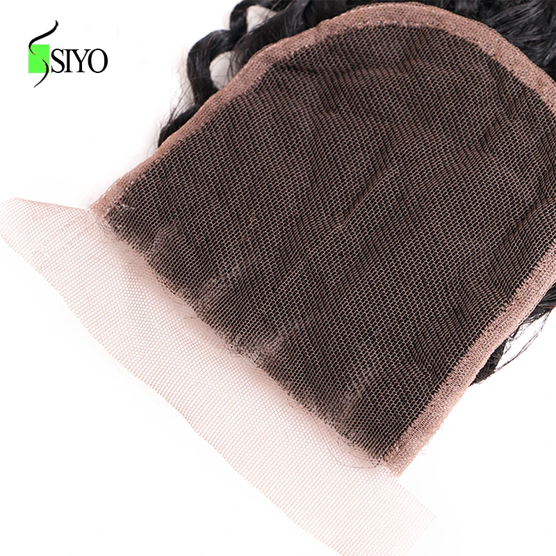 SIYO Brazilian Hair Kinky Curly Closure 4x4 Free Part Human Remy Natural Color Shipping | Шиньоны и парики
