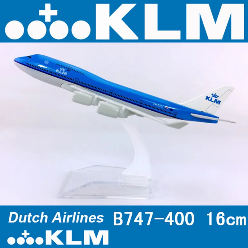 16 см 1:400 Boeing B747-400 модель самолета голландские авиалинии KLM с базовым сплавом самолет коллекционная игрушка дисплей домашняя модель украшения