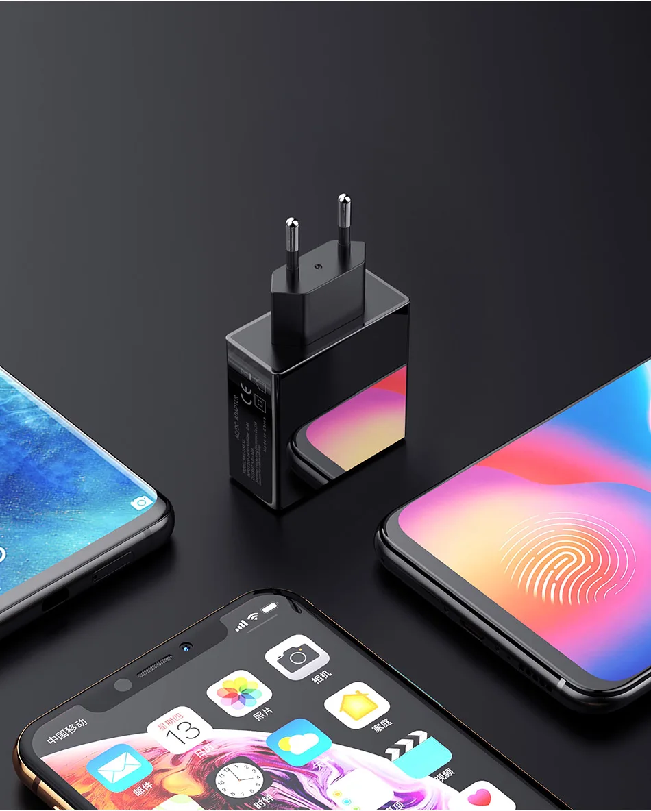 Универсальное зарядное устройство Oleeda с 3 USB портами и светодиодным