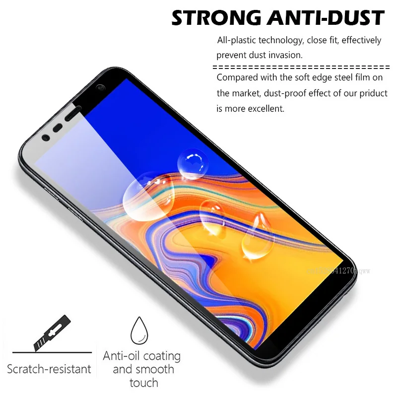 Закаленное стекло для samsung galaxy J4 плюс полное покрытие Защита экрана Самсун galax J6 SM