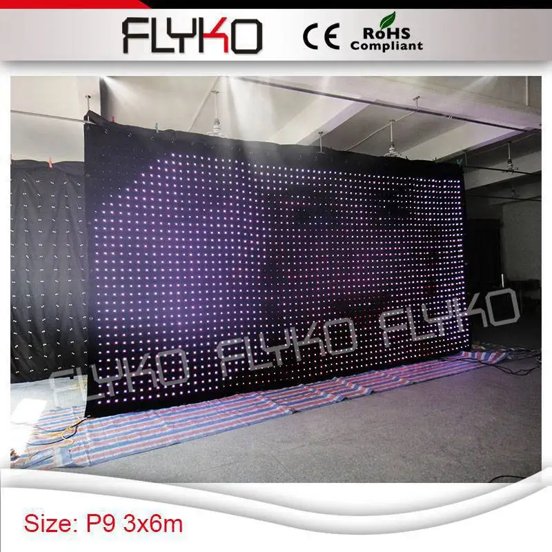 P90mm 3x6m Высокая прозрачность led Китай музыкальный сценический дисплей видео