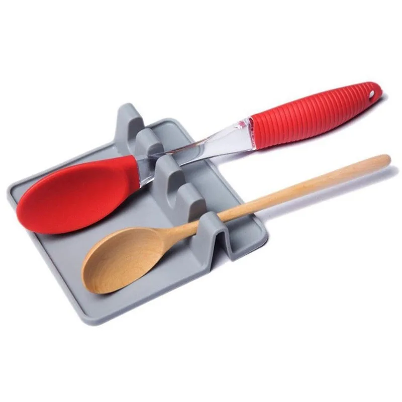 1PCS Multi-Functional Kitchen Storage Rack Chopsticks Spoon Turner Tableware Tool Mat Silicone Base | Дом и сад