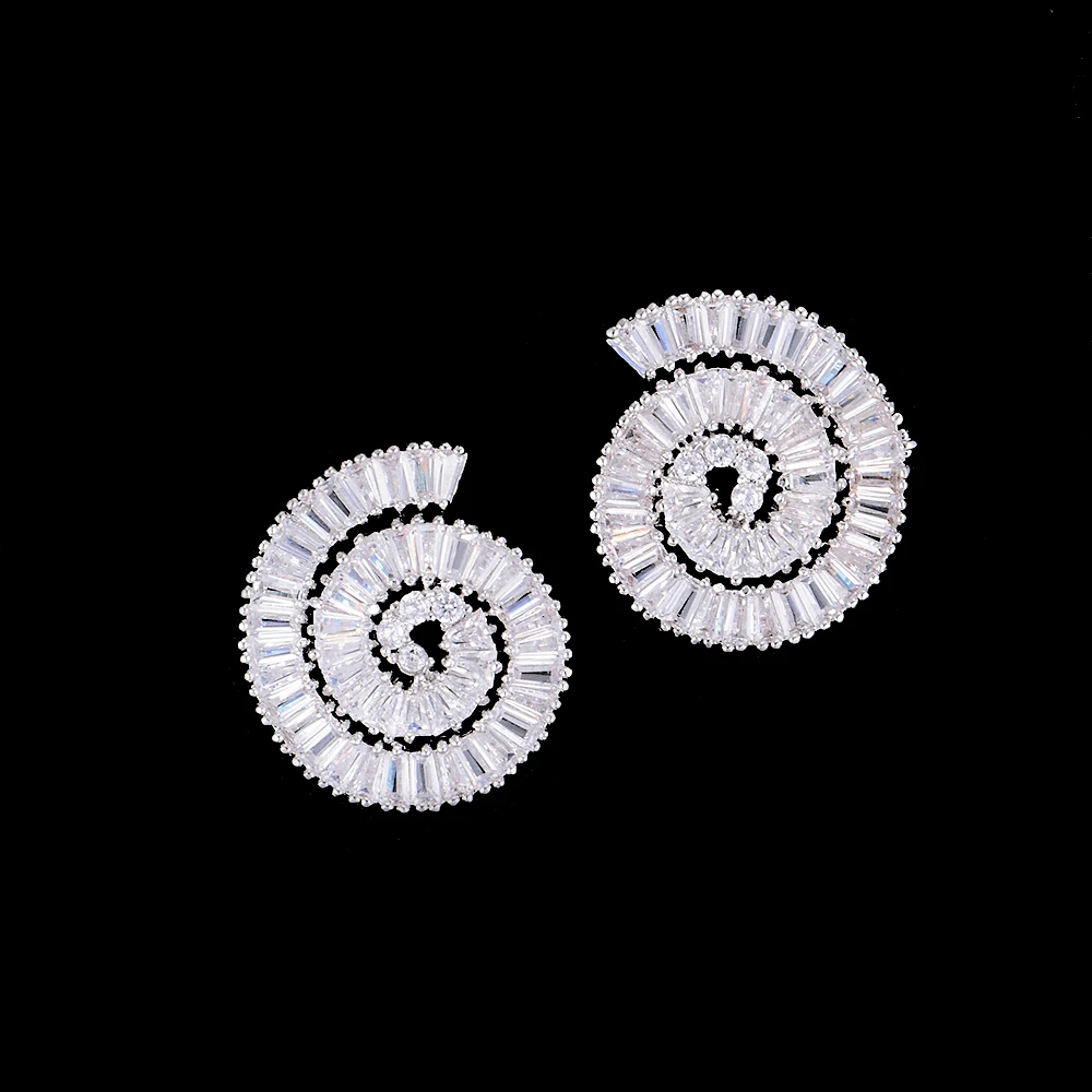 Missvikki роскошные круглые серьги гвоздики с кубическим цирконием свадебные для