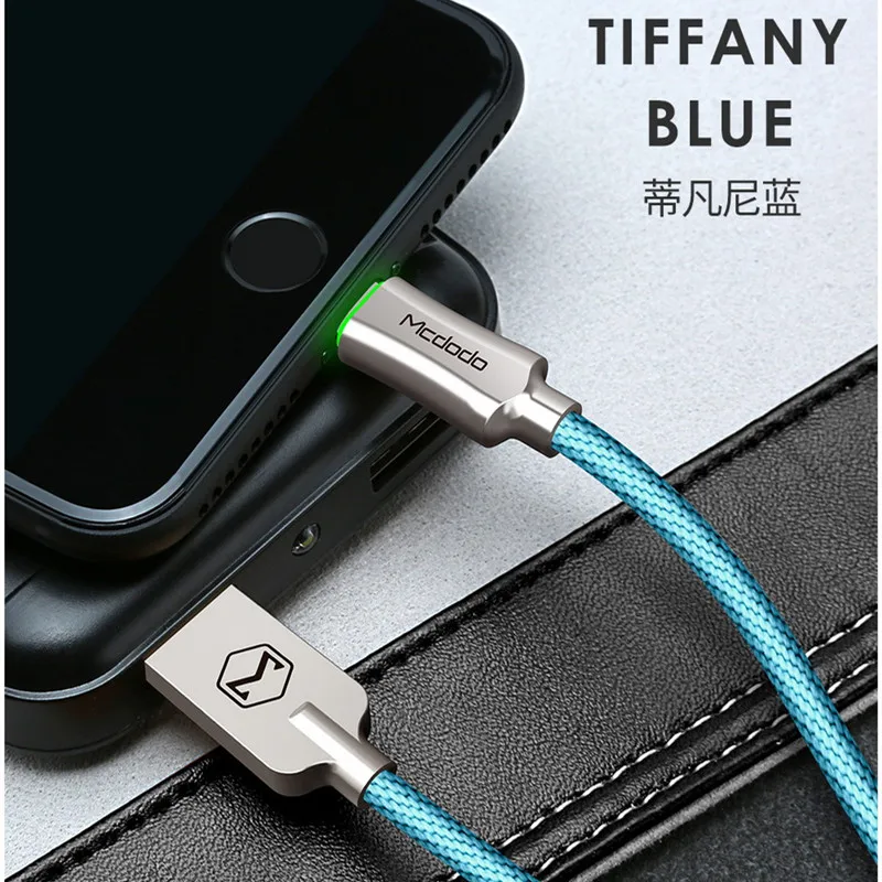 Синий MCDODO автоматическое отключение USB кабель Быстрая зарядка USB зарядное устройство кабель для передачи данных для iPhone 11 Pro X Xs Max Xr 8 7 6 6S Plus 5 телефонный шнур - Цвет: Синий