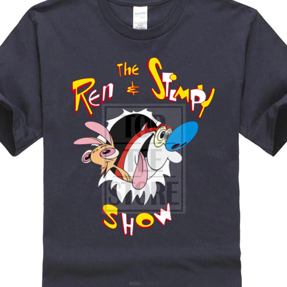 Тёмно-синий Ren And Stimpy Show Футболка модная одежда Размер S 3Xl подарок 2 Новинка от нас - Цвет: Тёмно-синий