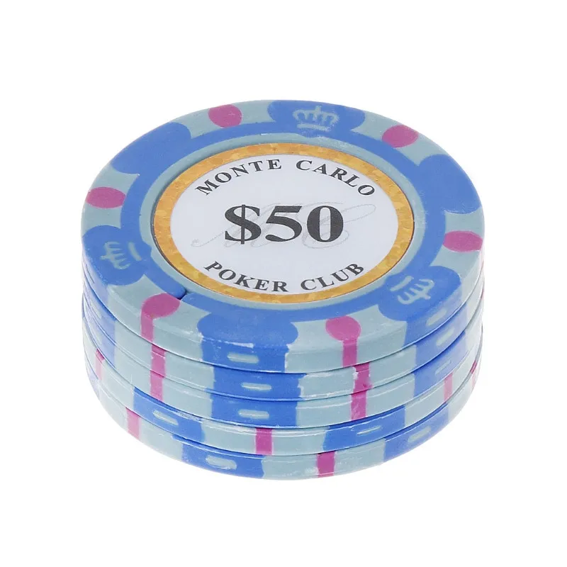 50 5 шт. фишки для покера глиняные монеты для казино 14 г Texas Hold'em Baccarat защита для карт 4 см INY - Цвет: 50