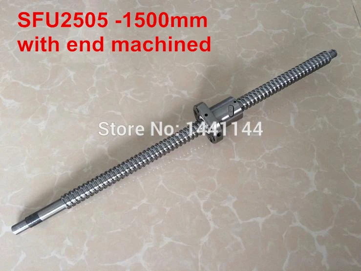 Шариковый винт SFU2505 - 1500 мм + шариковая гайка с концевой обработкой BK20/BF20 |