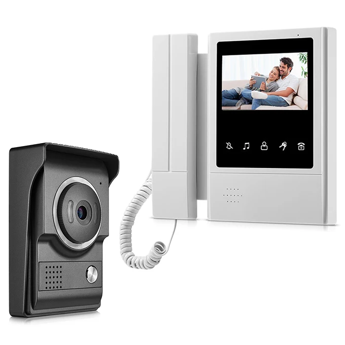 DIYSECUR 4,3 дюймов видеодомофон видео домофон 700TV линия ИК ночного видения HD камера для дома и офиса Заводская Новинка - Цвет: 1V1