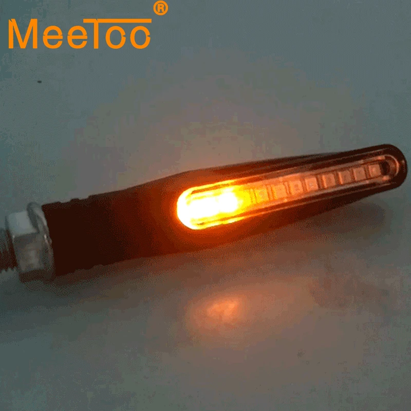 MeeToo светодиодный индикатор поворота для мотоцикла индикаторы протекающей воды 12