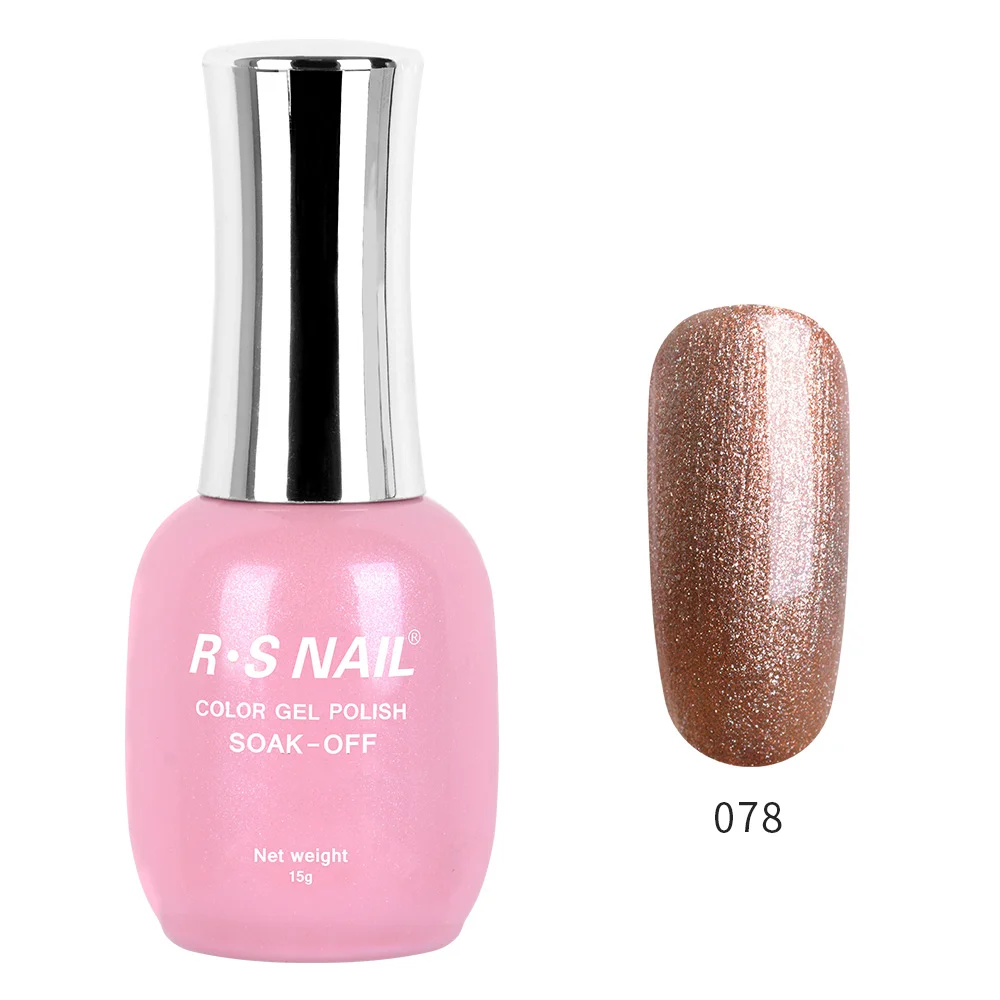 RS NAIL Новая серия Гель-лак для ногтей УФ светодиодный Гель-лак 120 цветов Гель-лак профессиональный маникюрный набор гель-лаков 15 мл - Цвет: 078