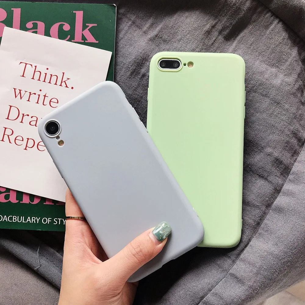 Яркий ТПУ чехол для телефона для iphone XS XR XS Max 6s 7 8 мягкий матовый Силиконовый противоударный чехол для iphone 5 5S SE 6 6s 7 8 Plus X Чехол