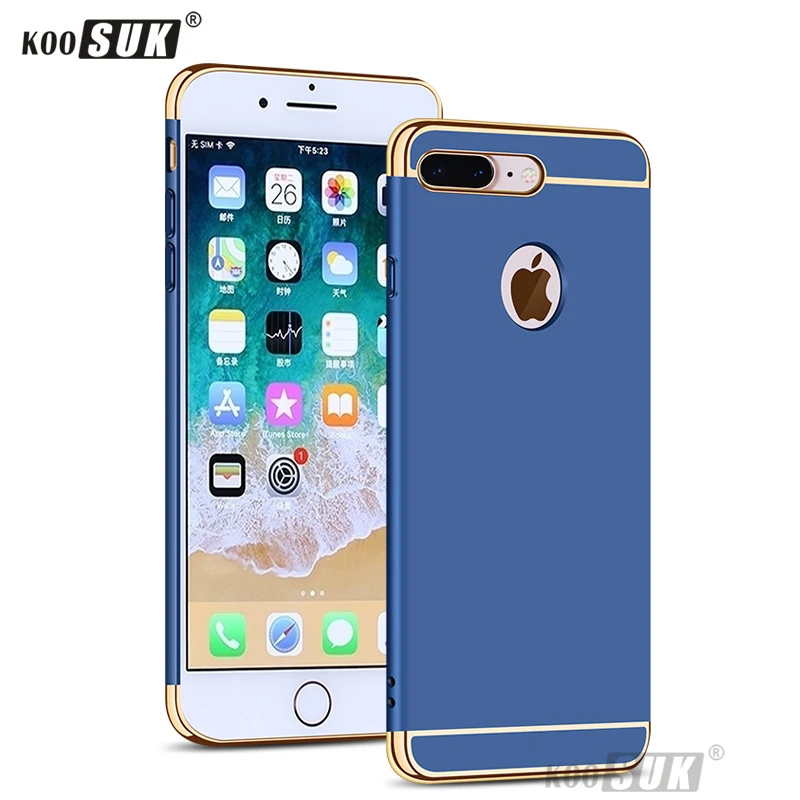Матовый Жесткий пластиковый Чехол для iPhone 7 8 plus оболочка автомобильный магнитный