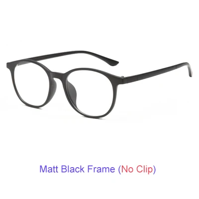 TWO Oclock Magnet Sunglass Women Men Polarized Lens Optical Spectacle Frame Clip On Glasses Men Round TR90 3D Night Vision A2245 - Цвет линз: 1 Frame NO Clip