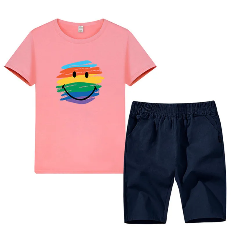 2019 летняя одежда для мальчиков спортивный костюм Модный повседневный детский