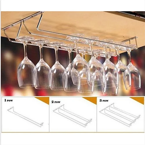 

Stainless Steel Cabinet Wine Glass Rack Kitchen Dining Bar Goblet Holder Hanger