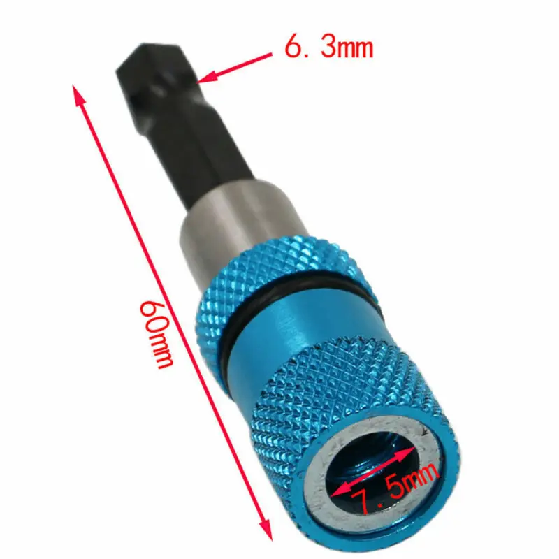 

2Pcs Blue Magnetic Screw Drill Bit Holder 1/4 Hex Shank Quick Release Holders