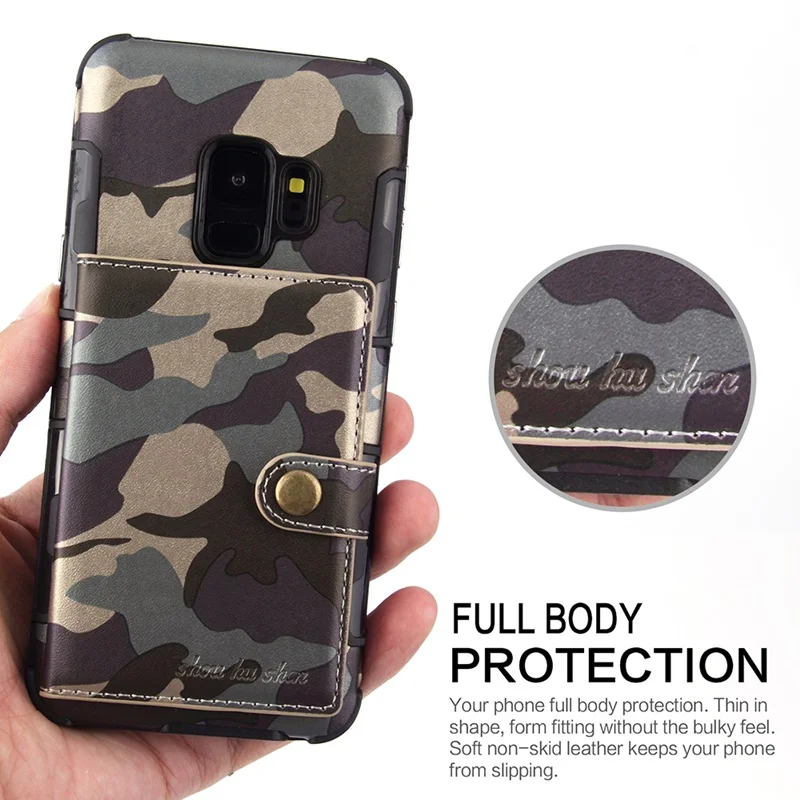 Case For Samsung Galaxy S9 Cover Plus luxury Camouflage Card slot Wallet bags Soft case for kimTHmall | Мобильные телефоны и