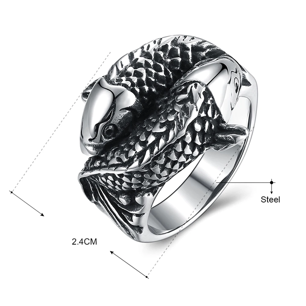 Горячая Мужская Байкерская японская кои Карп из нержавеющей стали кольцо на